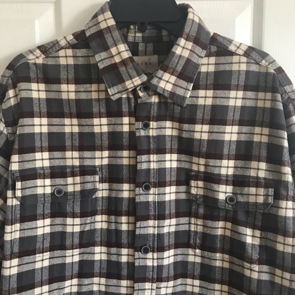 In Like-New JACHS Men’s Thick Heavy Flannel Button Down Shirt Size XL - Picture 2 of 8